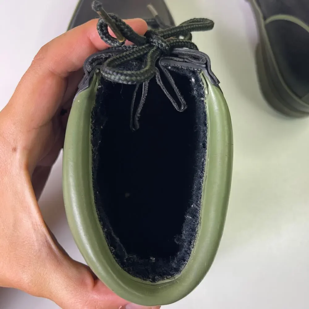 Vintage Sporto 90s Navy Green Ankle Rain Duck Boots Fisherman Core Women's 9